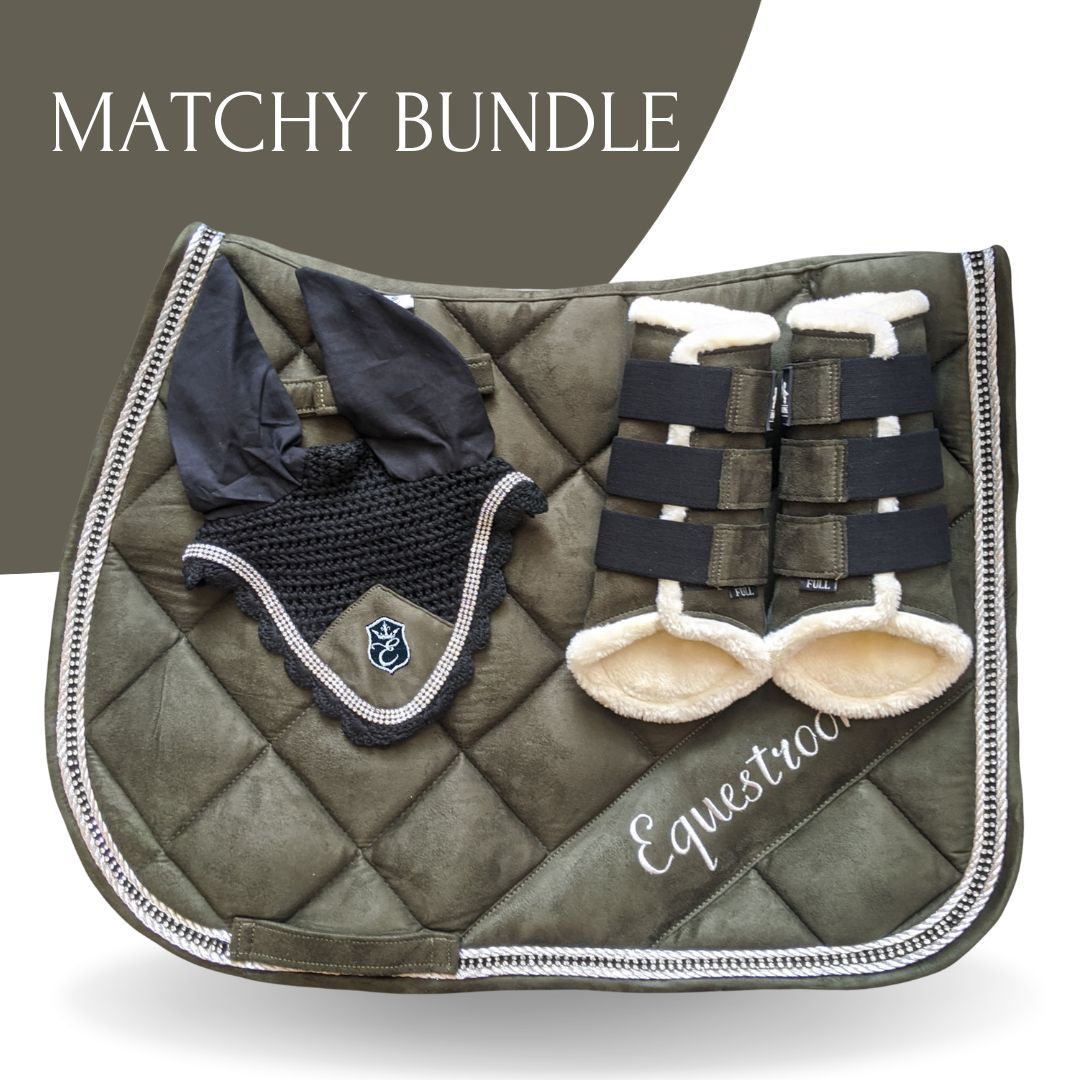 Sage Green Suede Saddle Pad Set