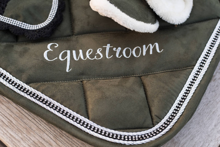 Sage Green Suede Saddle Pad Set