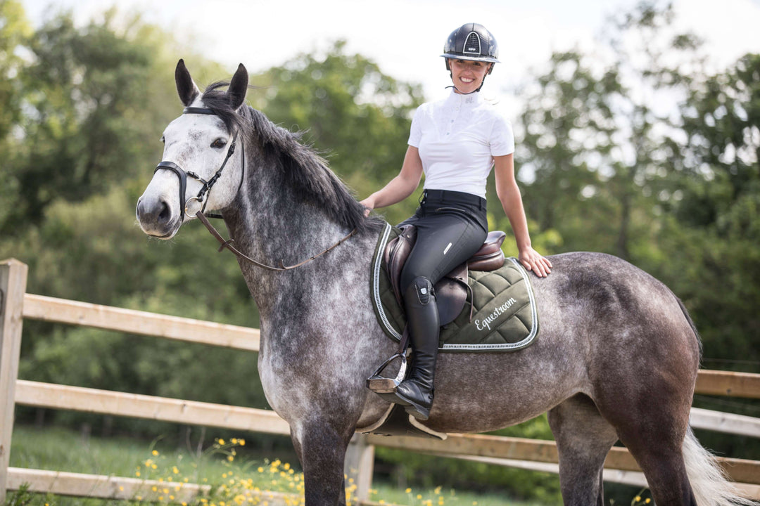 Sage Green Suede Saddle Pad Set