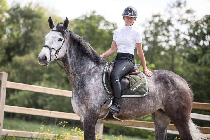 Sage Green Suede Saddle Pad Set