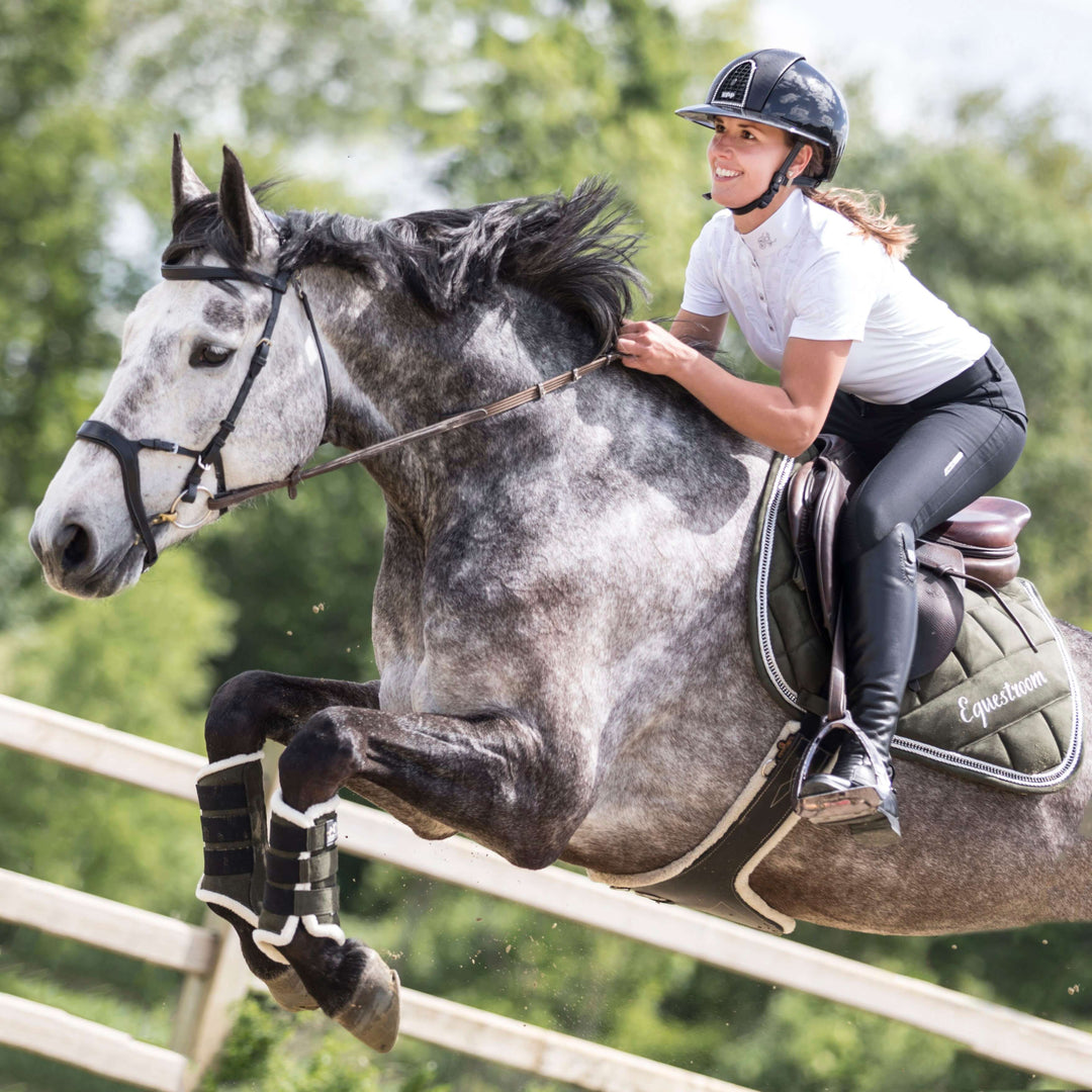 Sage Green Suede Saddle Pad Set