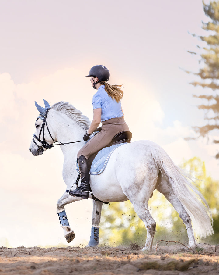Moonstone Blue Brushing Boots