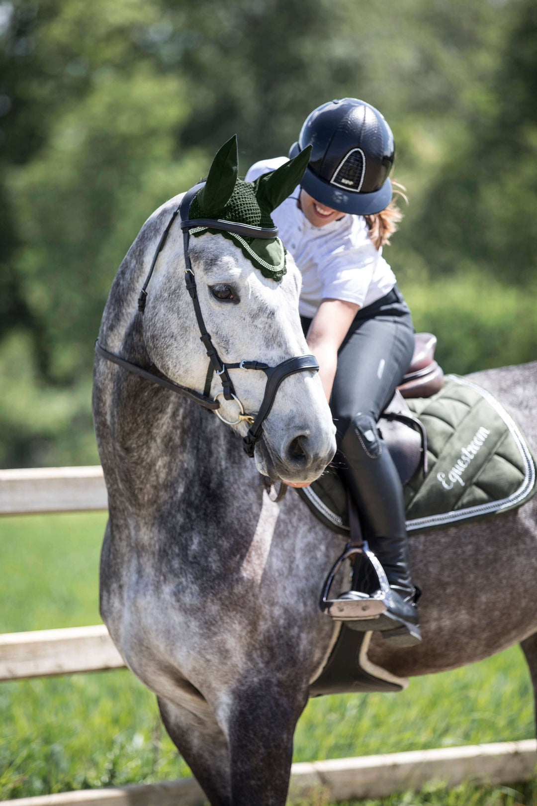 Sage Green Suede Saddle Pad Set