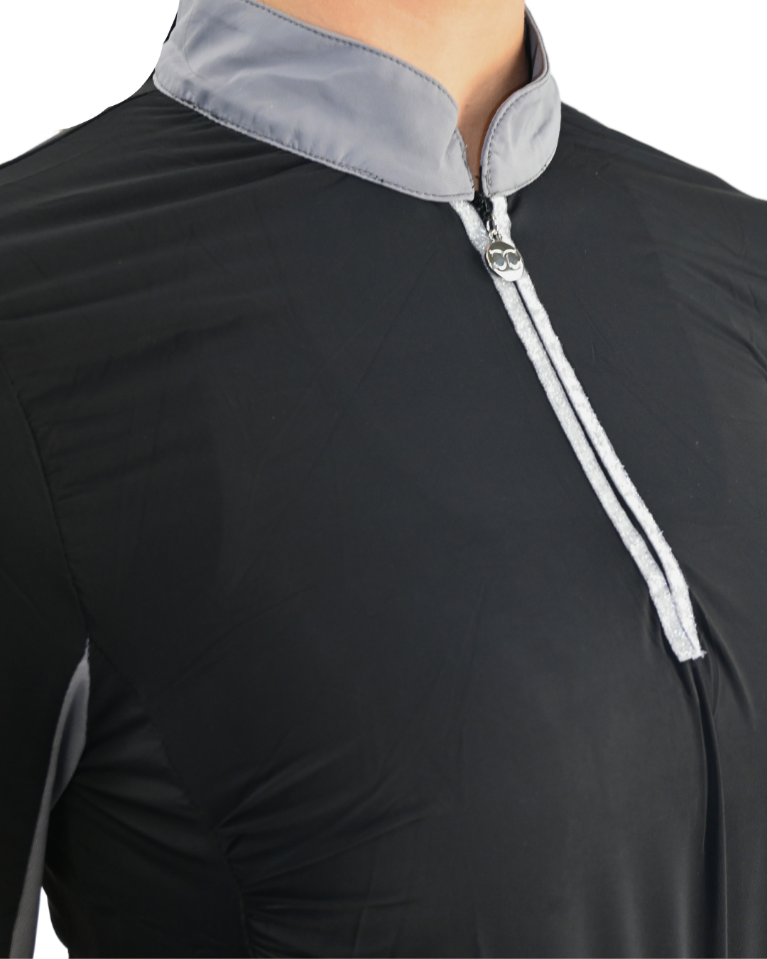 Cool and Comfortable Black Riding Sun Shirt with Glitter Bars