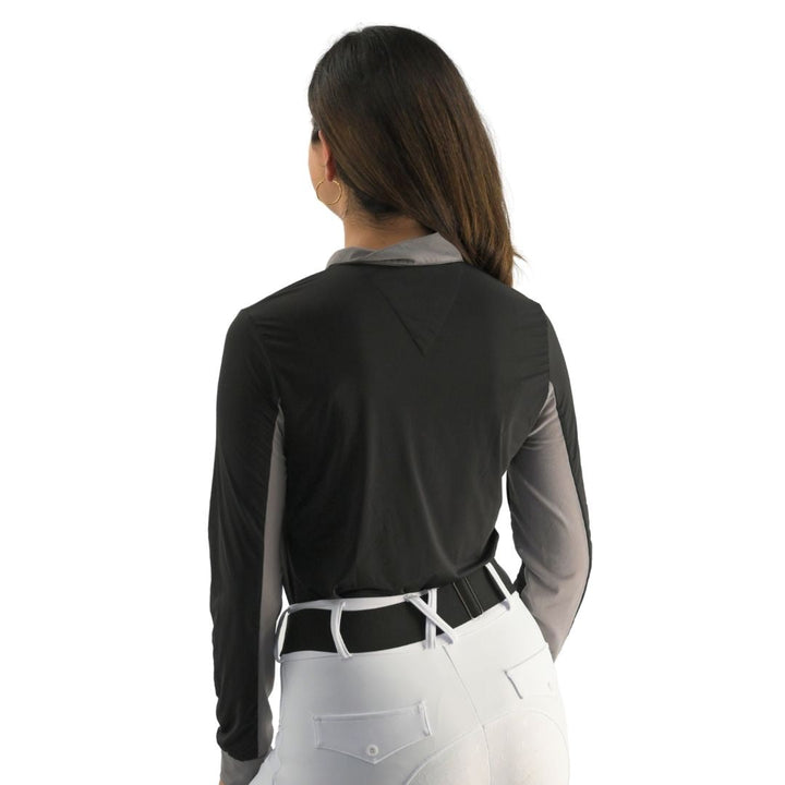 Cool and Comfortable Black Riding Sun Shirt with Glitter Bars