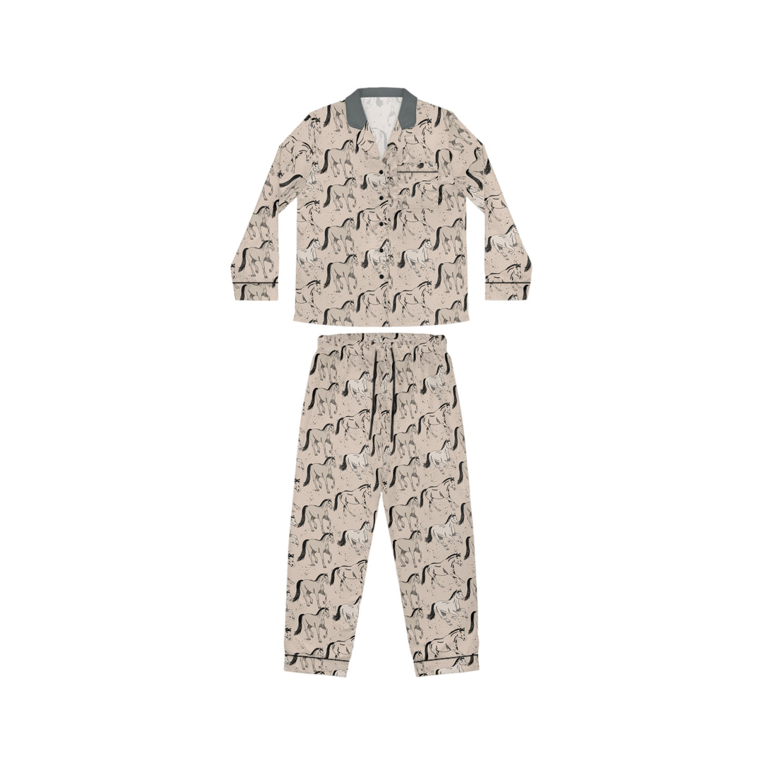 Classic Herd Equestrian Satin Pajama Set – Limited Edition Horse Lover Gift | Art-Inspired Luxury Sleepwear by Jasmin Elizabeth
