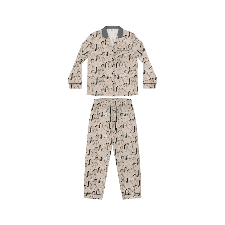 Classic Herd Equestrian Satin Pajama Set – Limited Edition Horse Lover Gift | Art-Inspired Luxury Sleepwear by Jasmin Elizabeth