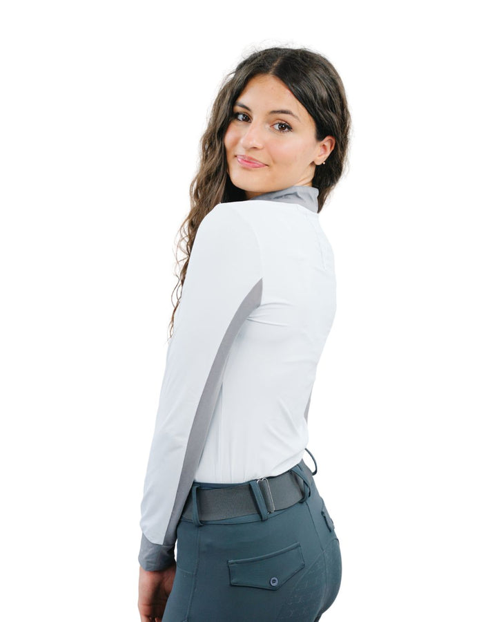 Cool and Comfortable White Riding Sun Shirt with Glitter Bars