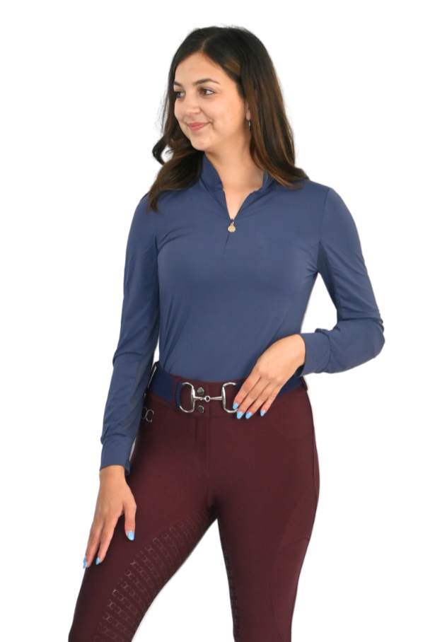 Cool and Comfortable Navy Riding Sun Shirt Base Layer