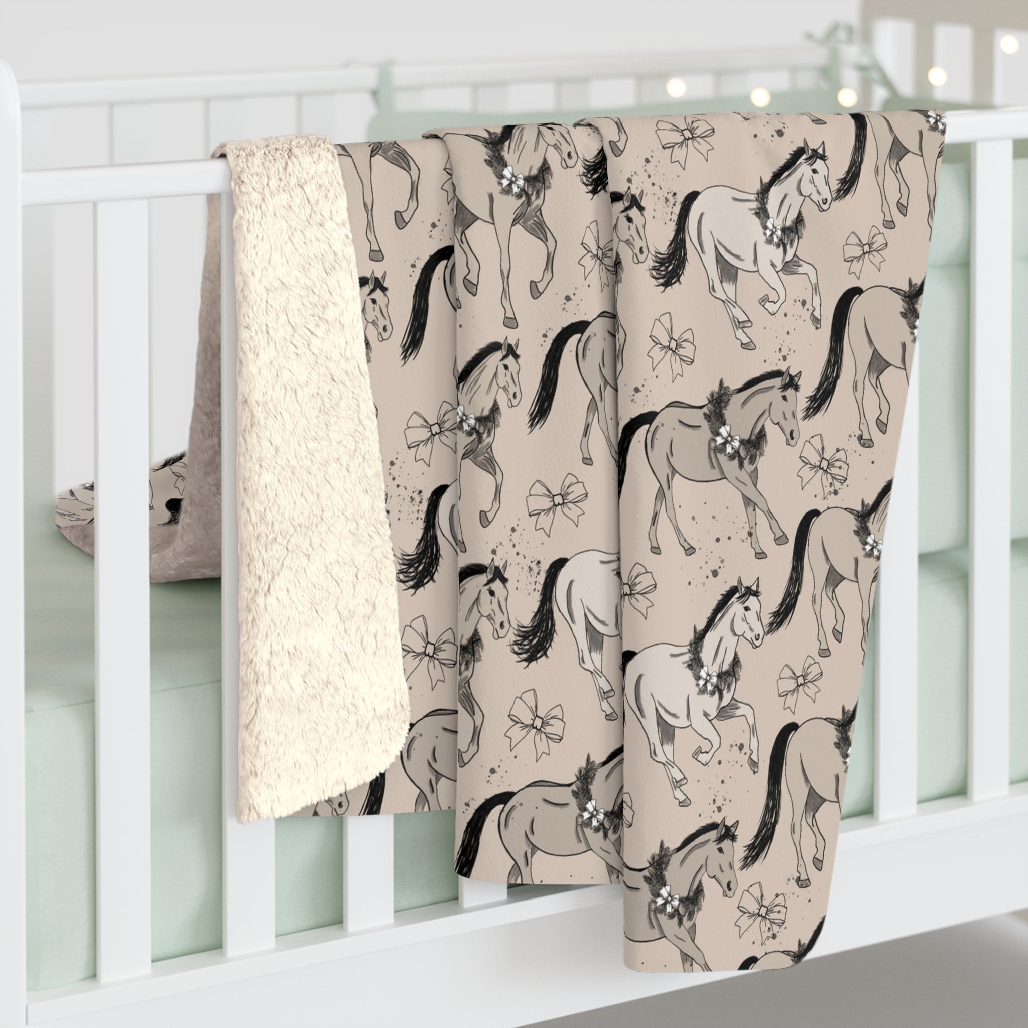 Equestroom x Jasmin Elizabeth – Holiday Herd Sherpa Fleece Blanket