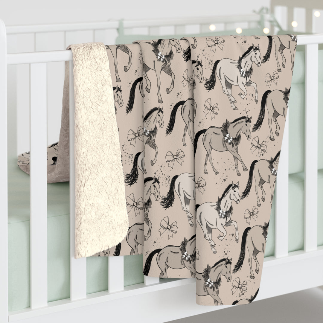 Equestroom x Jasmin Elizabeth – Holiday Herd Sherpa Fleece Blanket