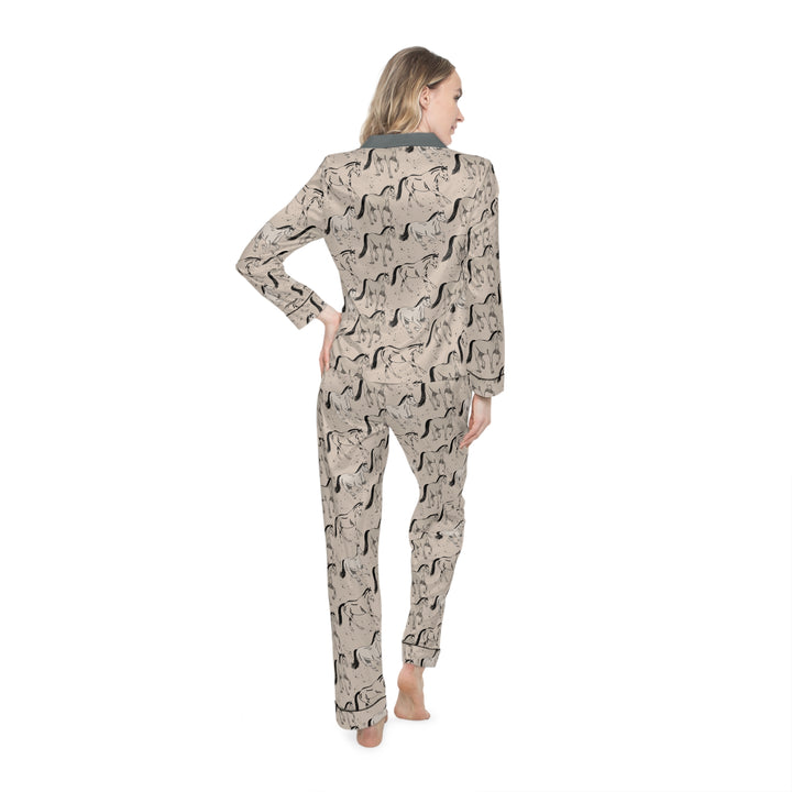 Classic Herd Equestrian Satin Pajama Set – Limited Edition Horse Lover Gift | Art-Inspired Luxury Sleepwear by Jasmin Elizabeth
