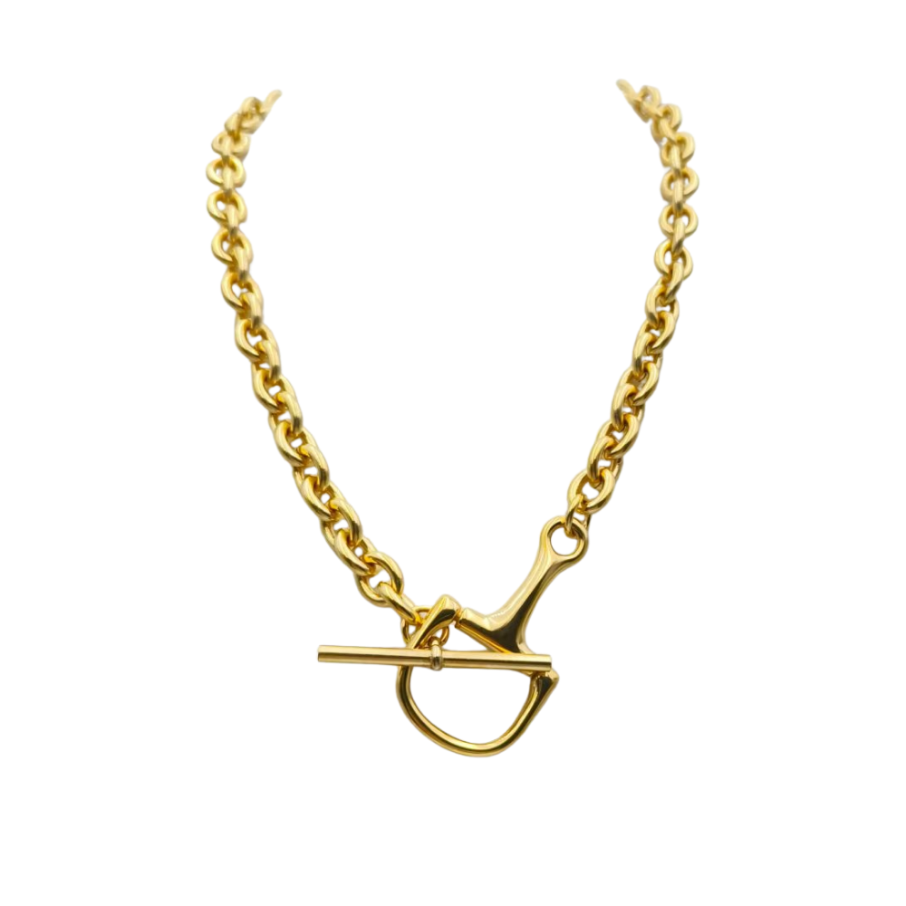 18K Gold Equestrian Horse Bit Toggle Necklace | Waterproof & Non-Tarnish