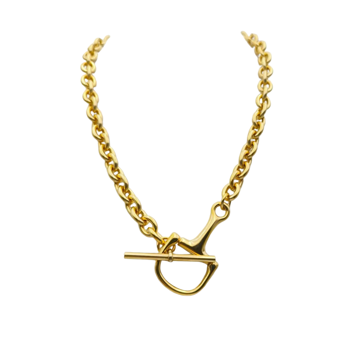 18K Gold Equestrian Horse Bit Toggle Necklace | Waterproof & Non-Tarnish