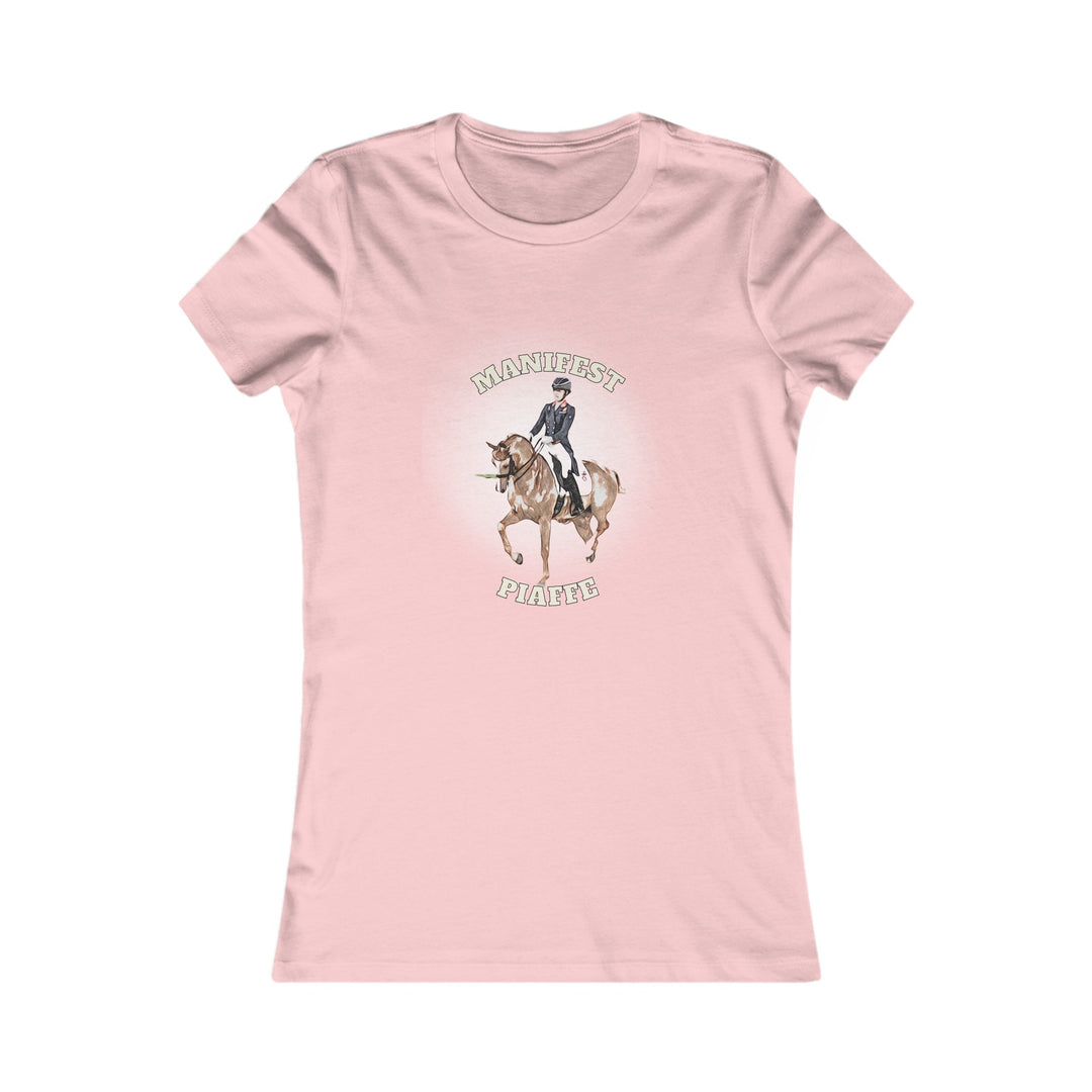 Dressage Dreamer: Women's 'Manifest Piaffe' Horse Themed T-Shirt