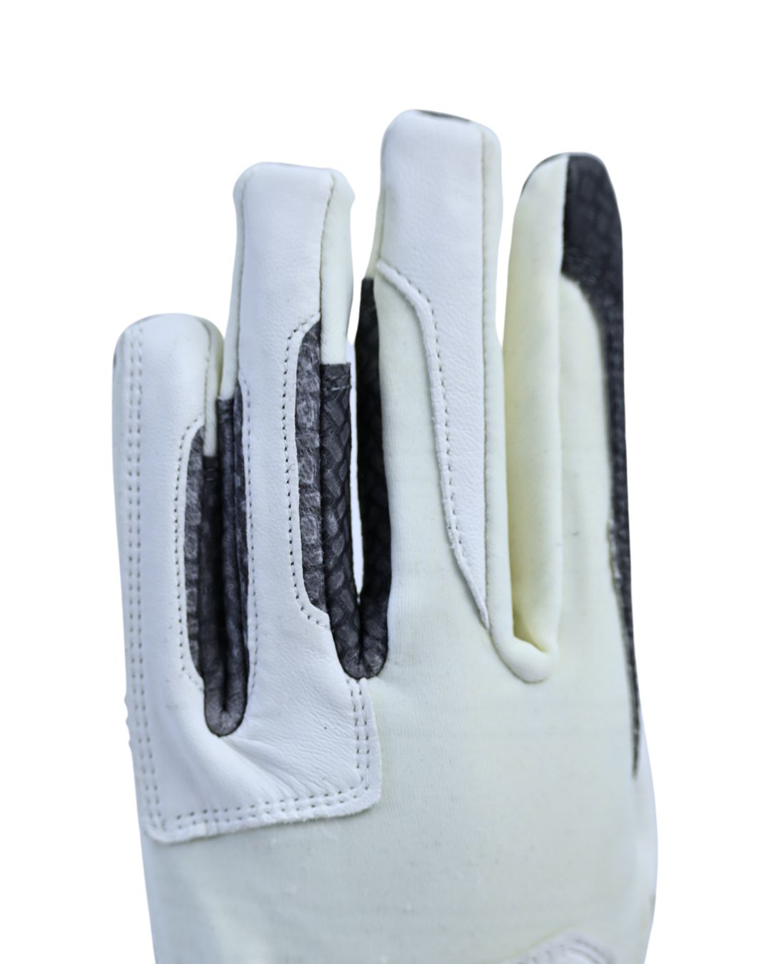 Oil-Tac Copper Tech™️ Leather Premium Riding Glove in White and Black
