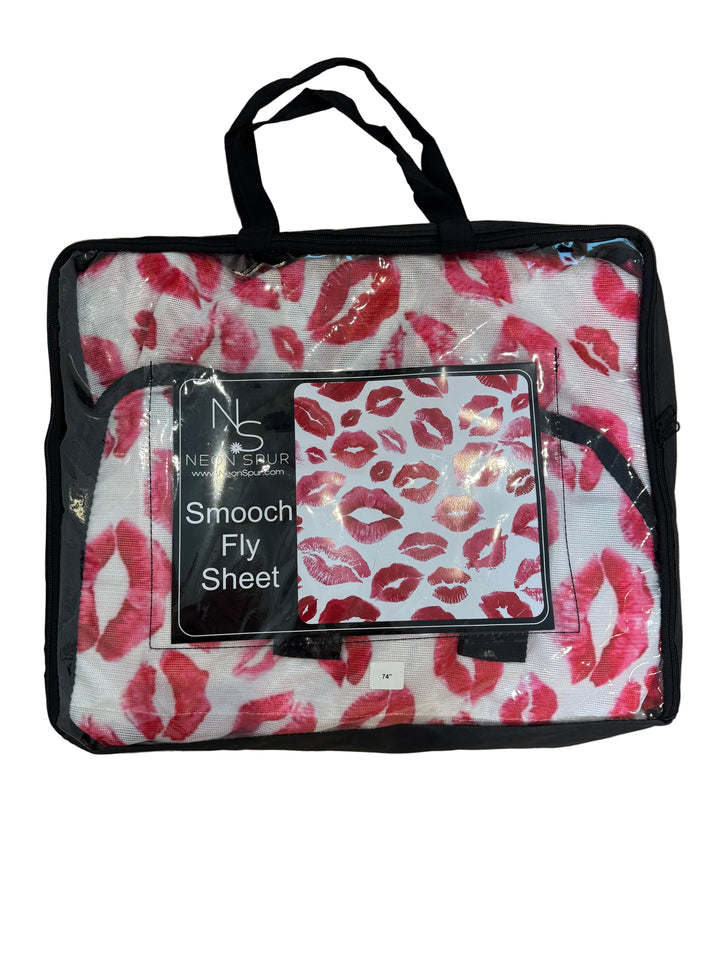 Premium Mesh Horse Fly Sheet w/ Removable Neck Cover Smooch Pink Pattern
