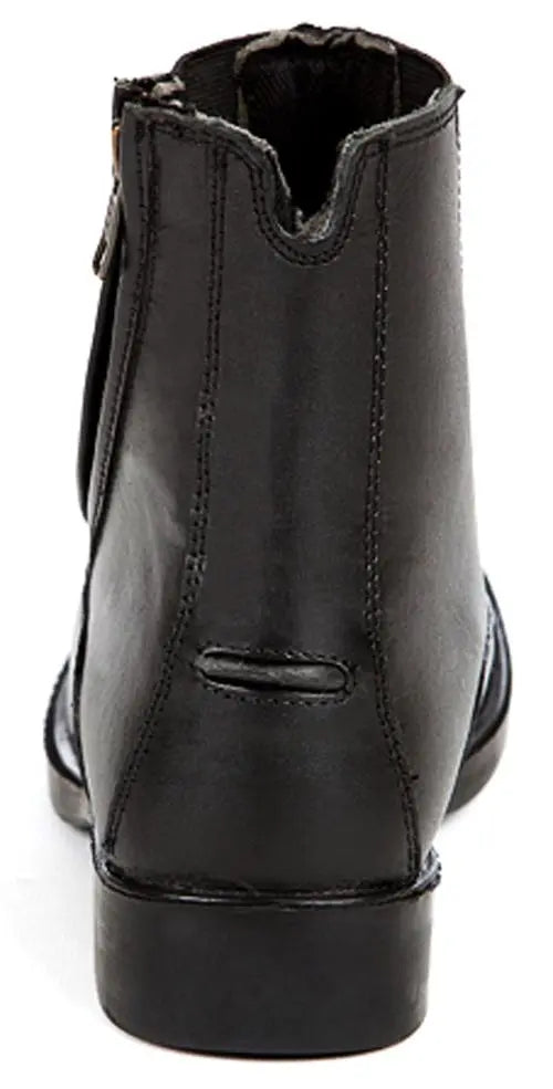 Children's Side Zipper Premium Leather Paddock Boots Horse Riding Boots, Black