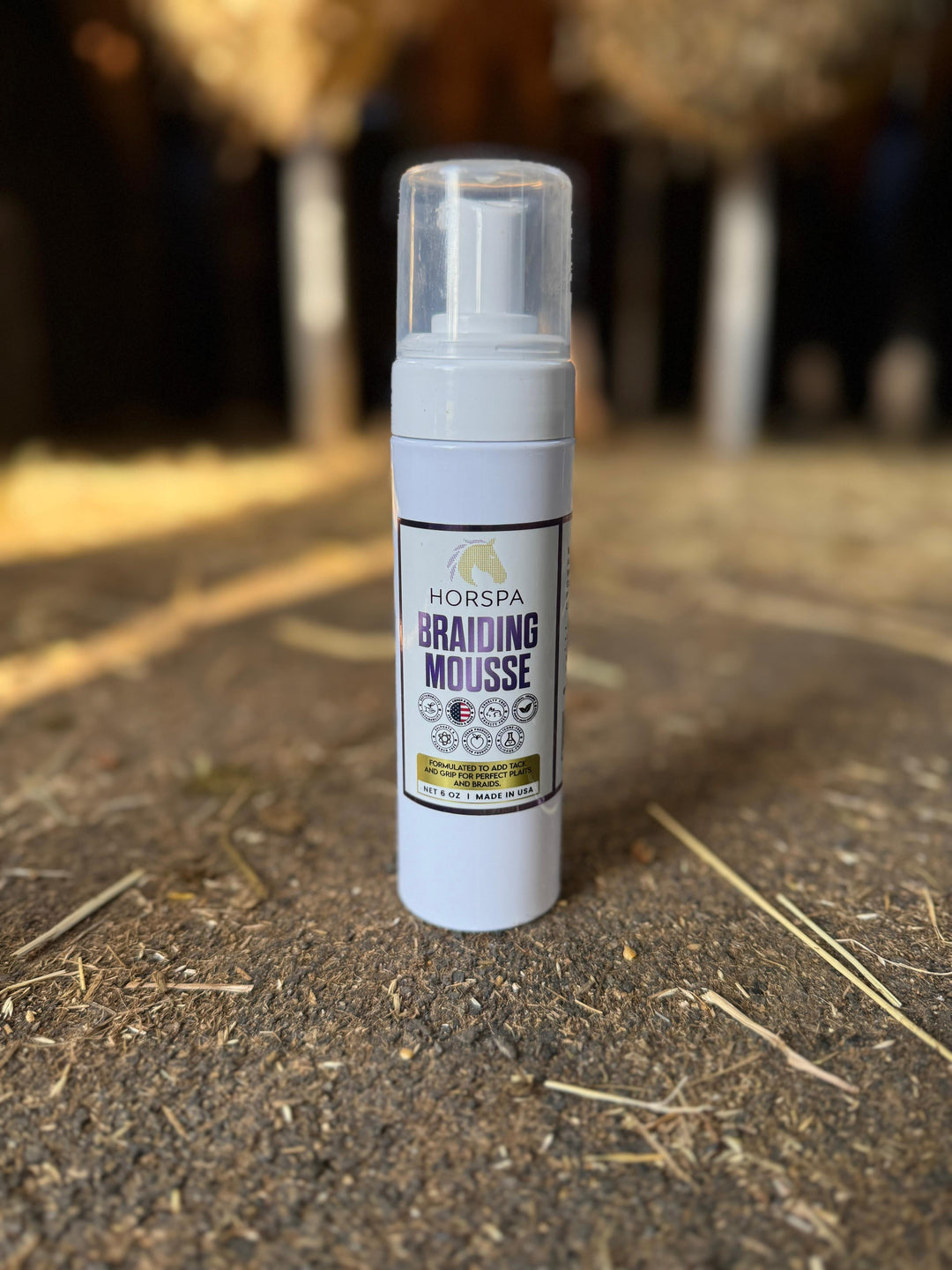 Horse Braiding and Plaiting Mousse 6 oz white bottle