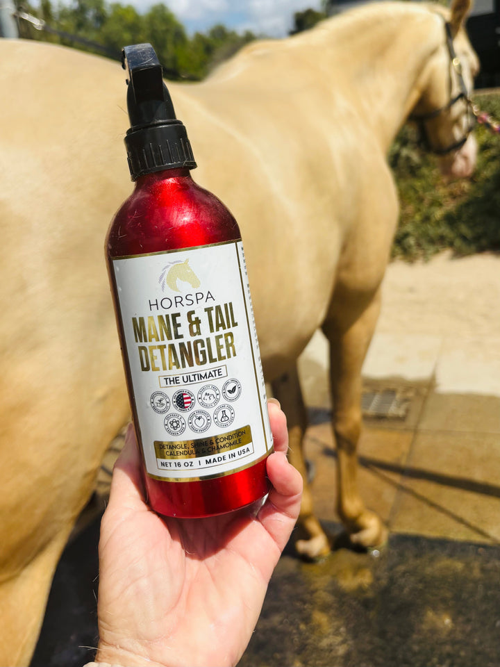 Horse Mane & Tail Detangling Spray Calendula & Chamomile 16oz Aluminum Bottle
