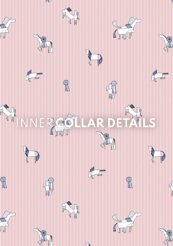 Stripes in Rose Short Pleated Short Sleeve Show Shirt