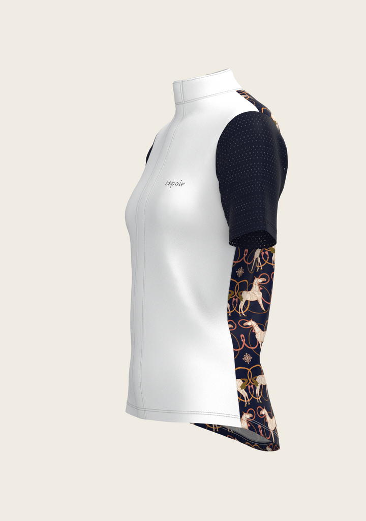 Roped Horses on Navy Short Sleeve Equestrian Show Shirt