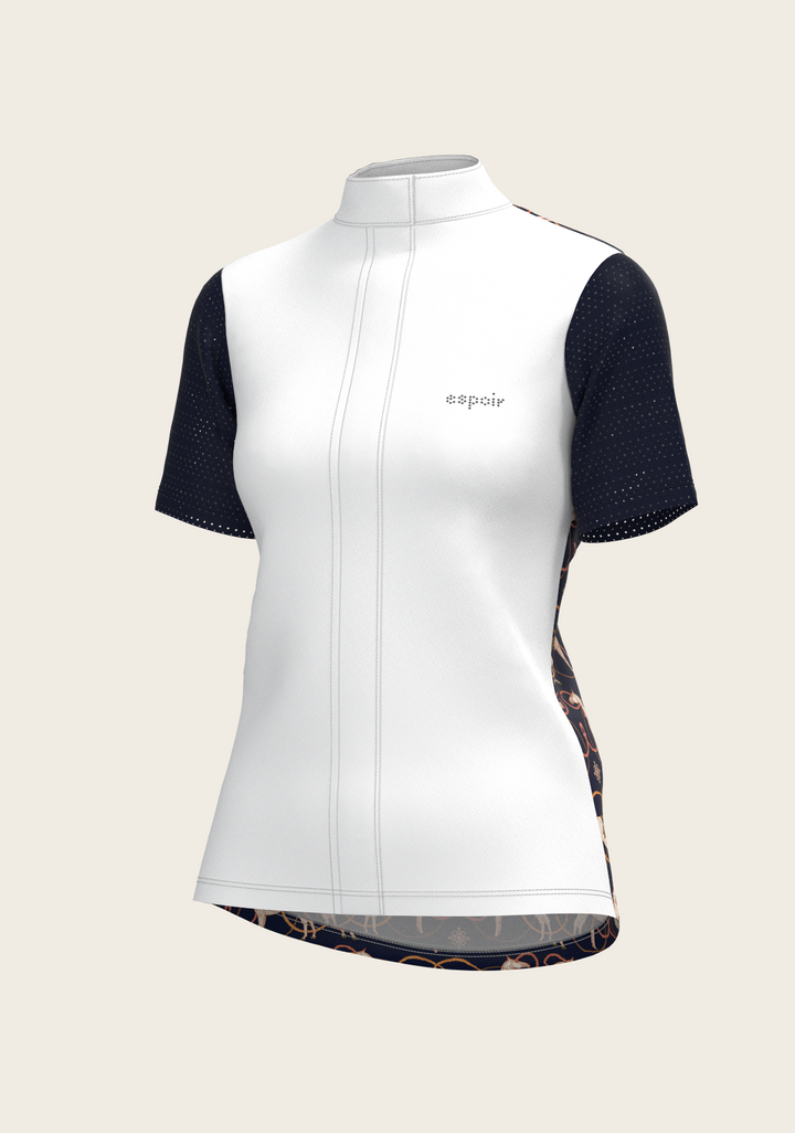 Roped Horses on Navy Short Sleeve Equestrian Show Shirt