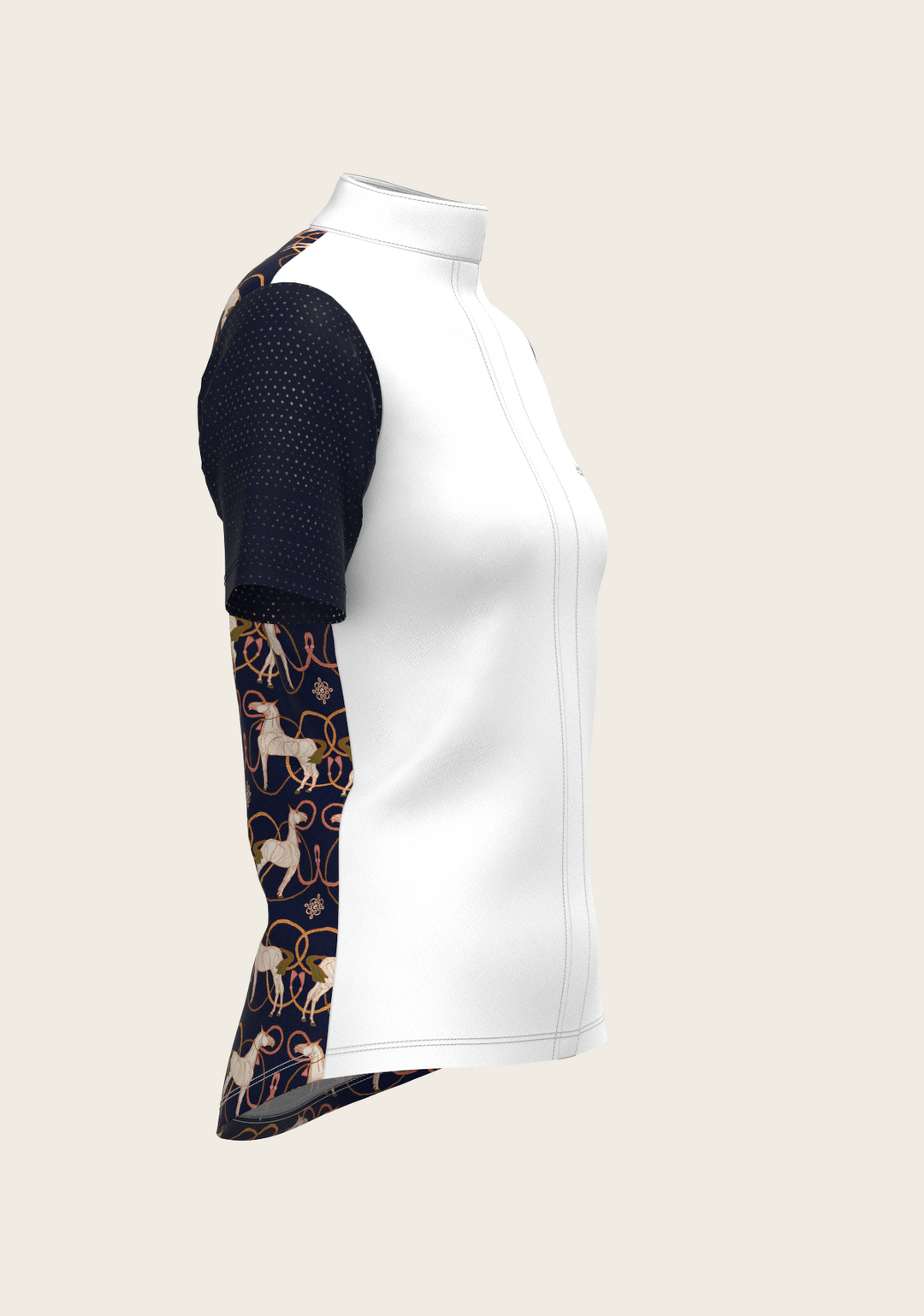Roped Horses on Navy Short Sleeve Equestrian Show Shirt