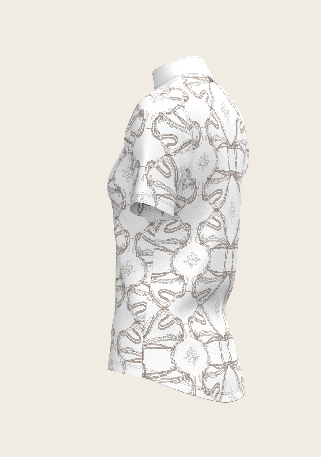 Short Pleated Roped Bridles Short Sleeve Show Shirt - White