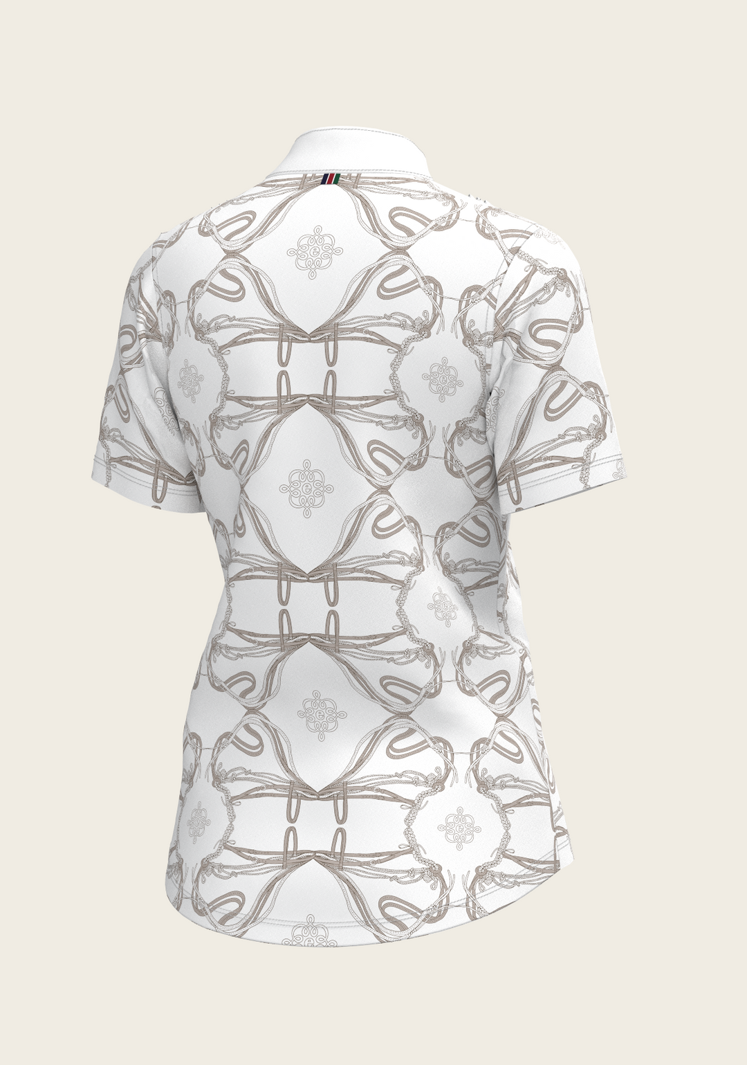 Short Pleated Roped Bridles Short Sleeve Show Shirt - White