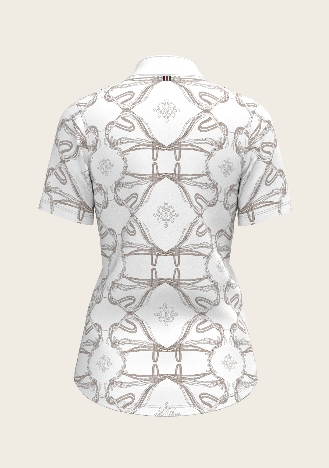 Short Pleated Roped Bridles Short Sleeve Show Shirt - White