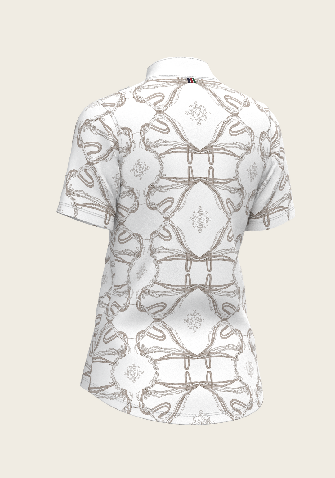 Short Pleated Roped Bridles Short Sleeve Show Shirt - White