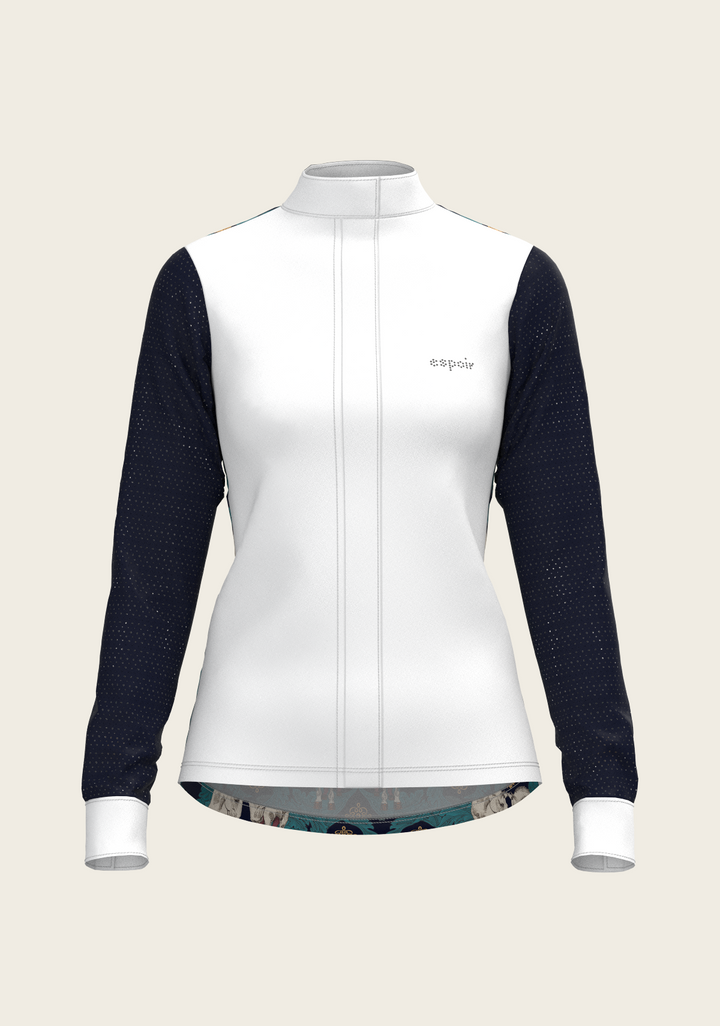 Black and White Formal Long Sleeve Equestrian Show Shirt