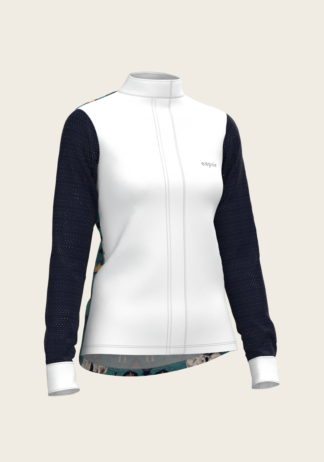 Black and White Formal Long Sleeve Equestrian Show Shirt
