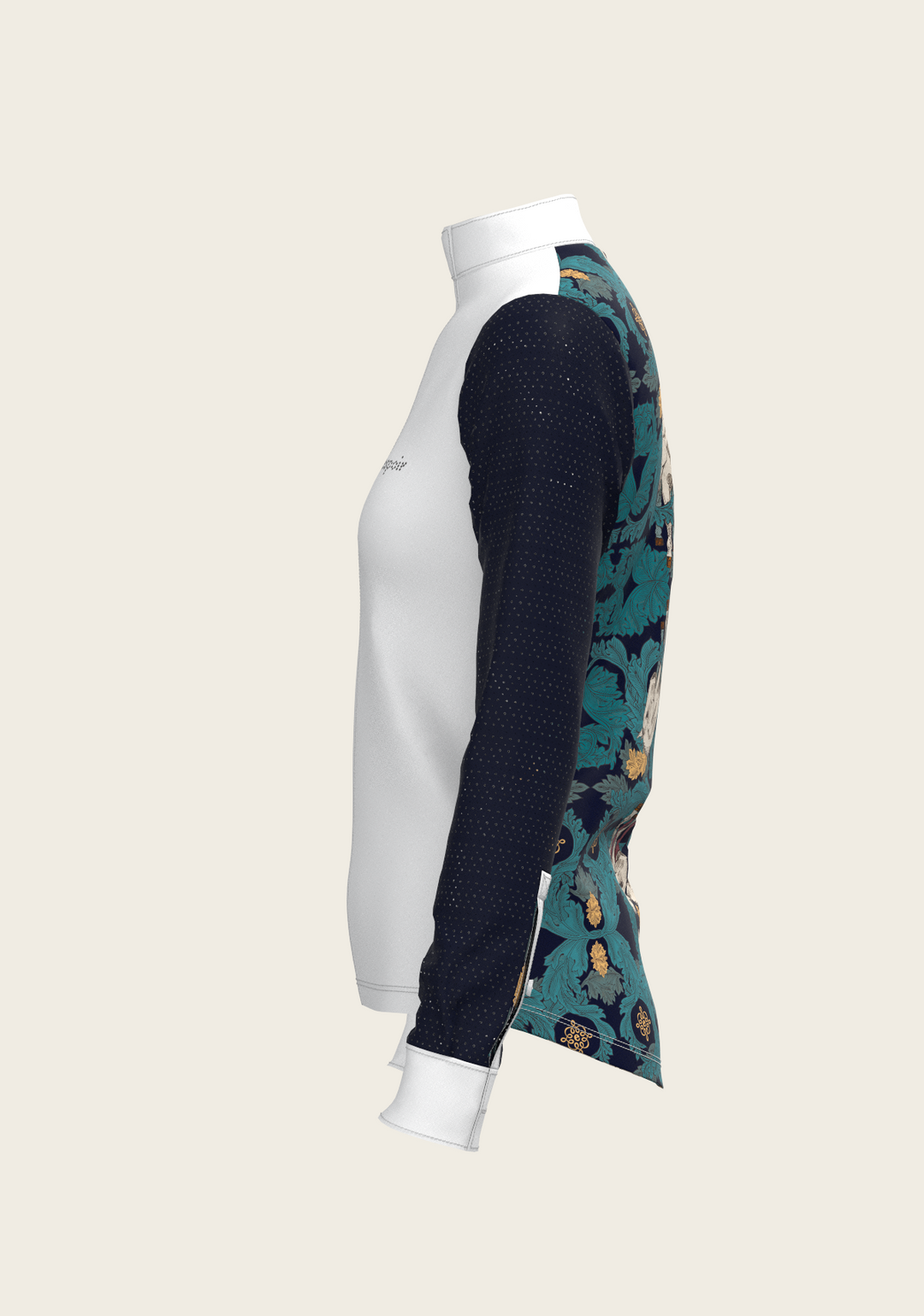 Black and White Formal Long Sleeve Equestrian Show Shirt