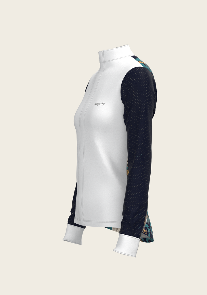 Black and White Formal Long Sleeve Equestrian Show Shirt