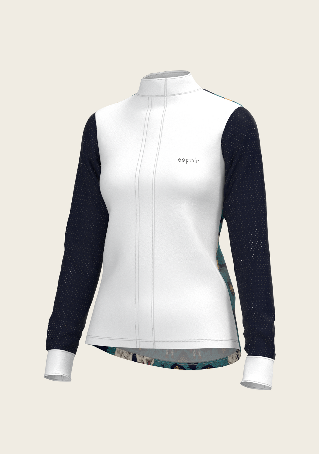 Black and White Formal Long Sleeve Equestrian Show Shirt