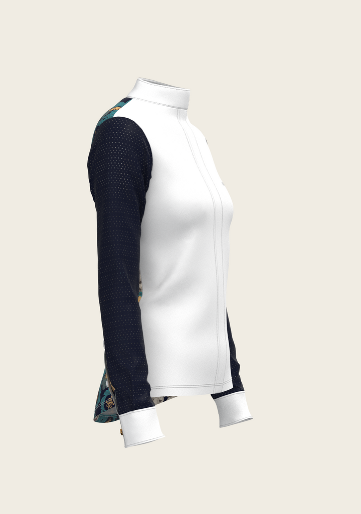 Black and White Formal Long Sleeve Equestrian Show Shirt