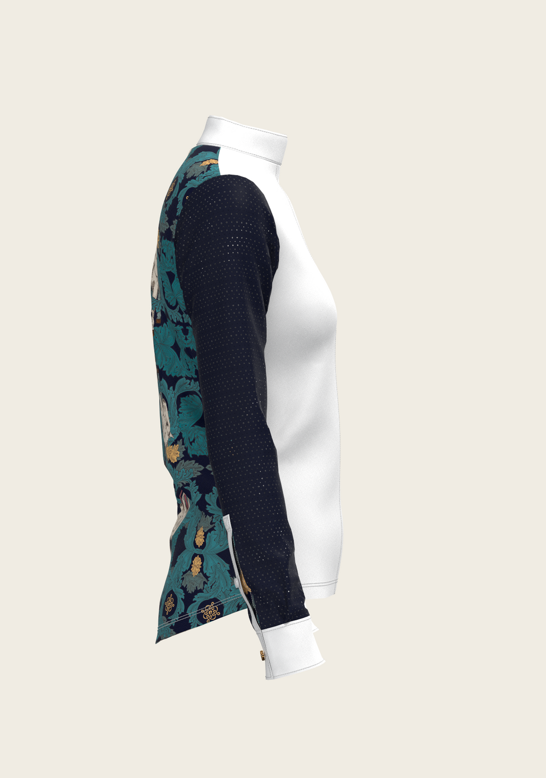 Black and White Formal Long Sleeve Equestrian Show Shirt