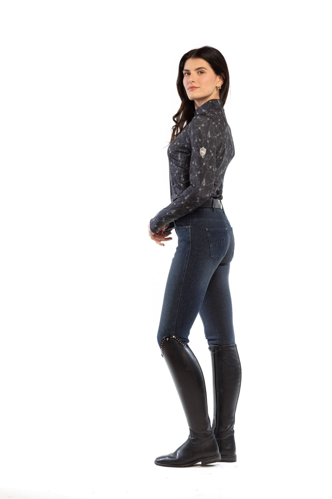 5 Star Long Sleeve Equestrian Show Shirt Printed