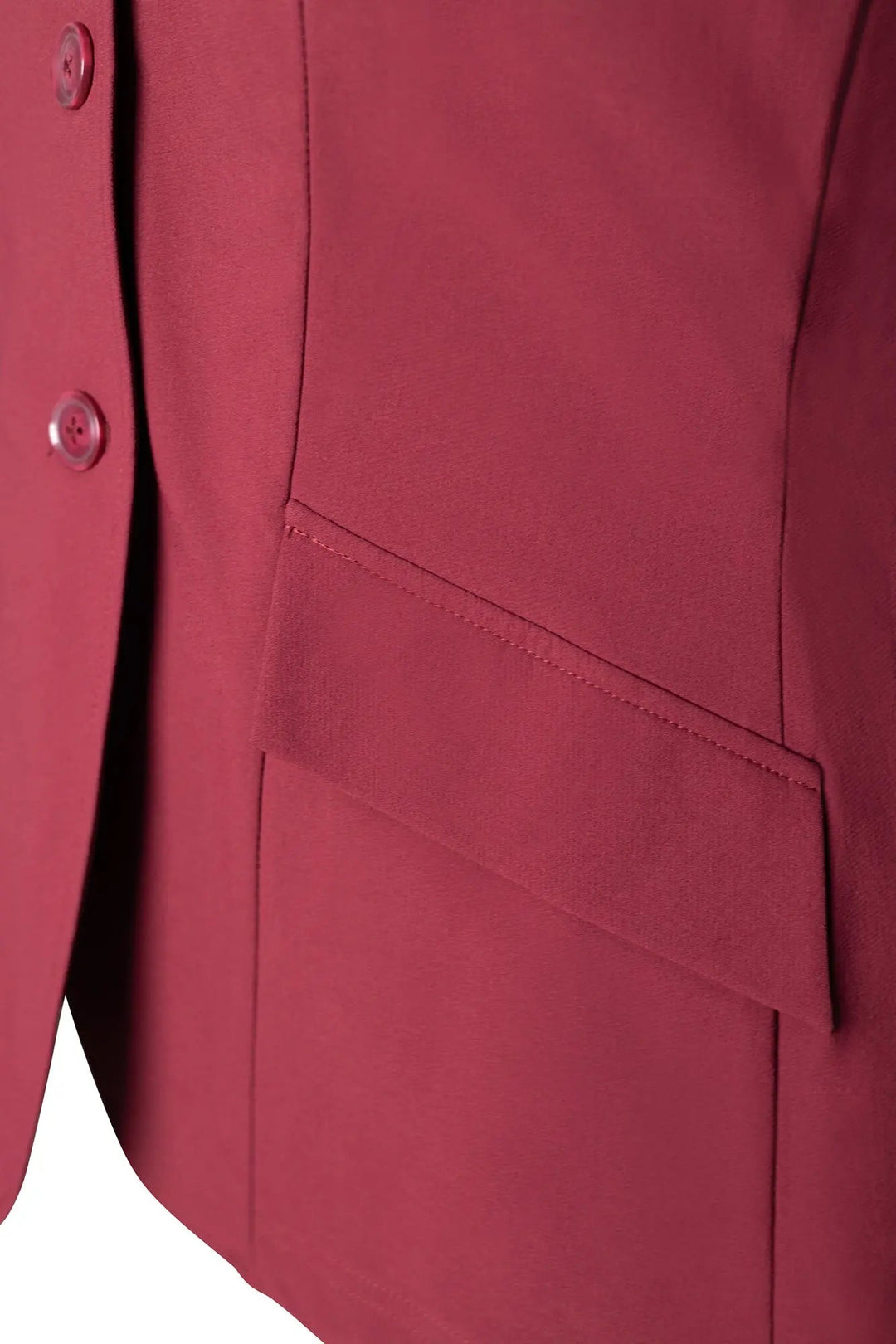Ladies 3 Button Show Coat, NY Tech Fabric, Burgundy