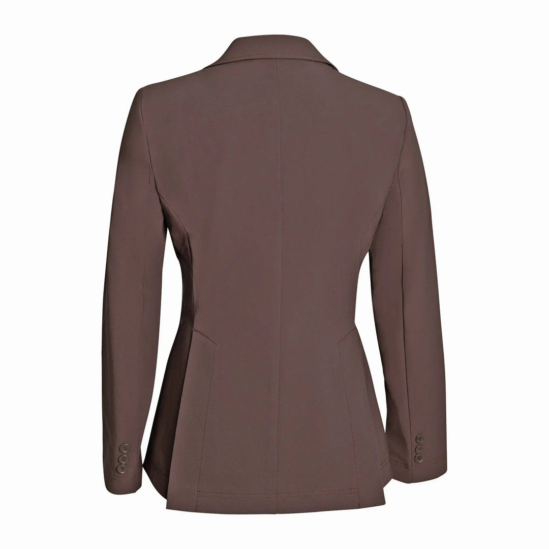 Ladies 3 Button Show Coat, NY Tech Fabric, Chocolate