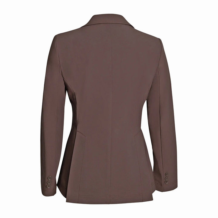 Ladies 3 Button Show Coat, NY Tech Fabric, Chocolate