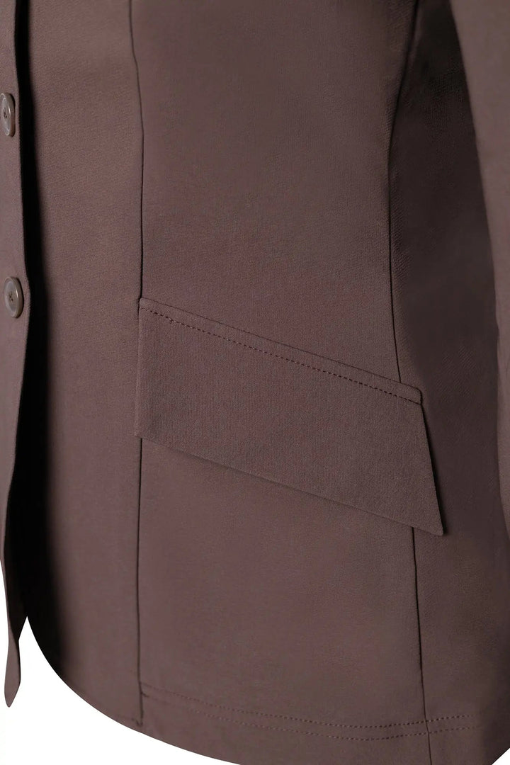 Ladies 3 Button Show Coat, NY Tech Fabric, Chocolate