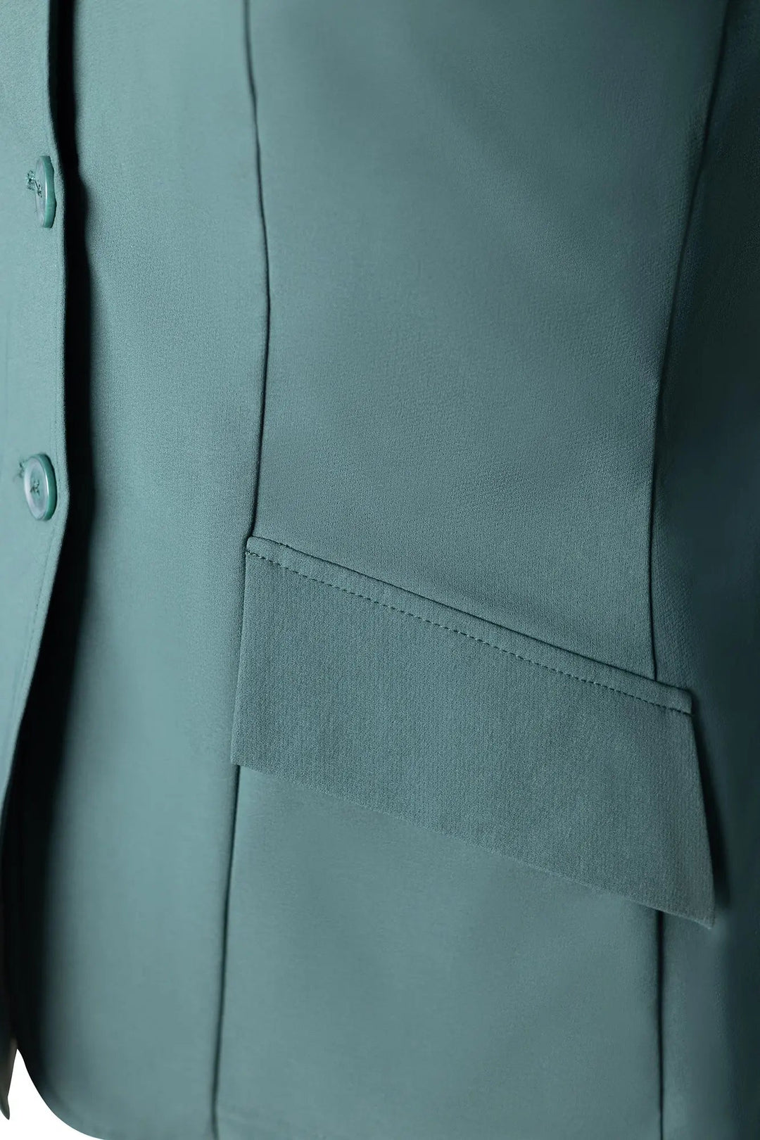Ladies 3 Button Show Coat, NY Tech Fabric, New Green