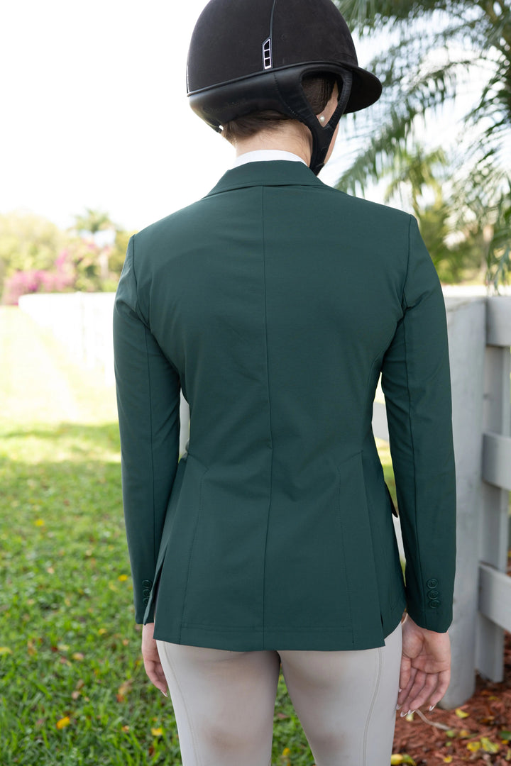 Ladies 3 Button Show Coat, NY Tech Fabric, New Green