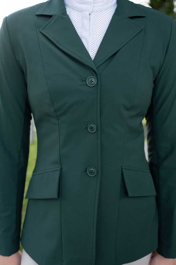 Ladies 3 Button Show Coat, NY Tech Fabric, New Green