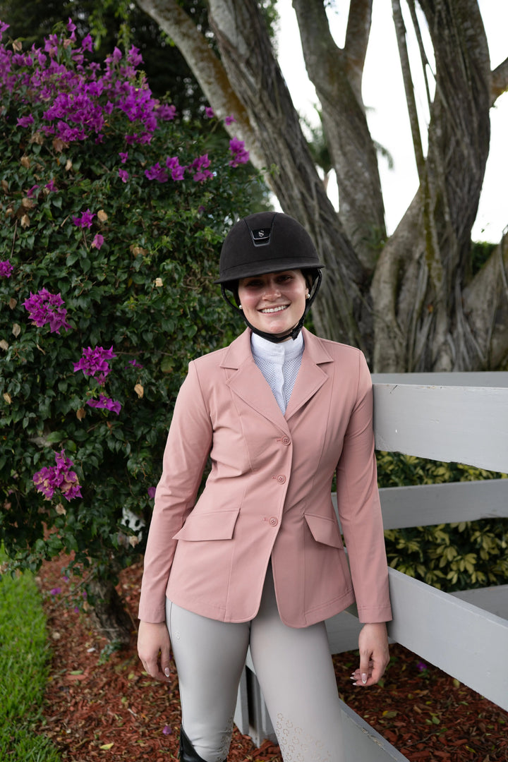 Ladies 3 Button Show Coat, NY Tech Fabric, Rose