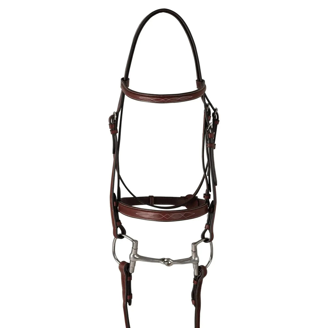 Equestrian Fancy Stitched Schooling Hunter Bridle with Reins
