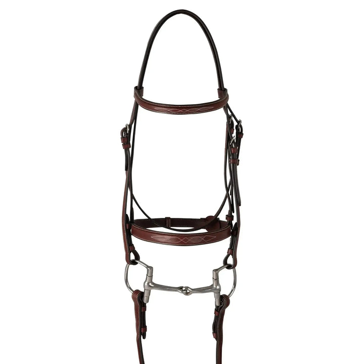 Equestrian Fancy Stitched Schooling Hunter Bridle with Reins
